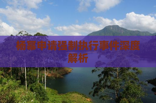 杨幂申请强制执行事件深度解析