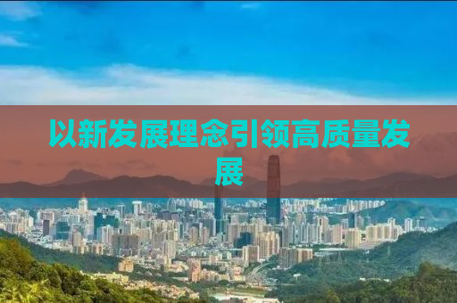 以新发展理念引领高质量发展