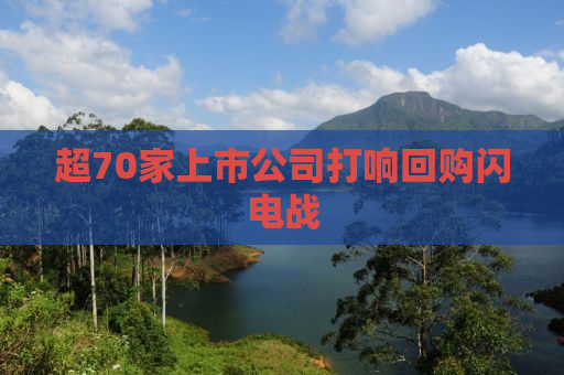 超70家上市公司打响回购闪电战