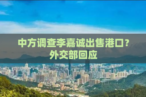 中方调查李嘉诚出售港口？外交部回应