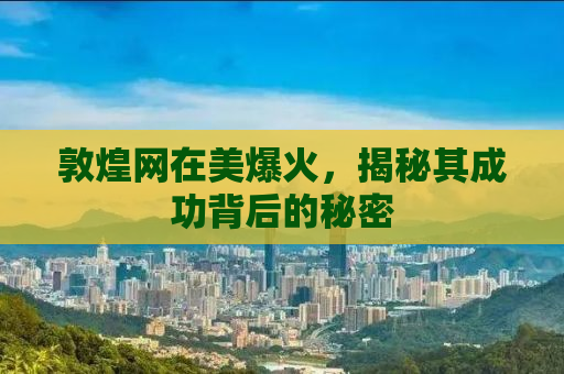 敦煌网在美爆火，揭秘其成功背后的秘密