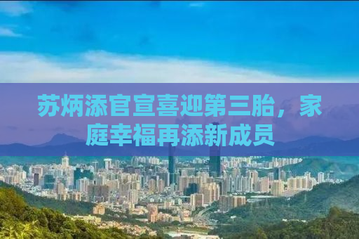 苏炳添官宣喜迎第三胎，家庭幸福再添新成员