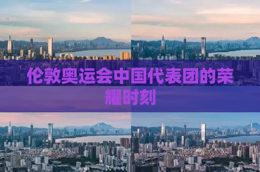 伦敦奥运会中国代表团的荣耀时刻