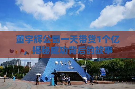 董宇辉公司一天带货1个亿，揭秘成功背后的故事