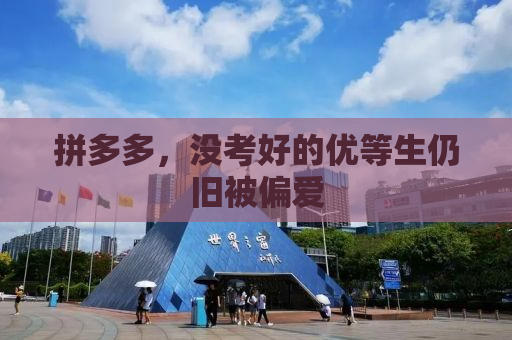 拼多多，没考好的优等生仍旧被偏爱