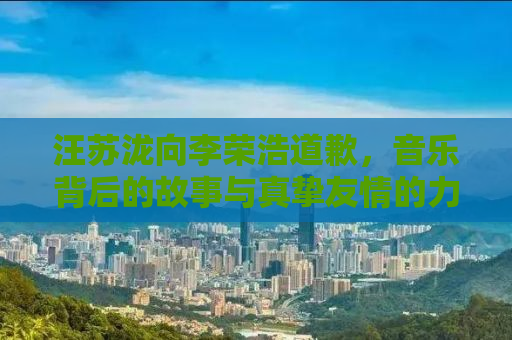 汪苏泷向李荣浩道歉，音乐背后的故事与真挚友情的力量